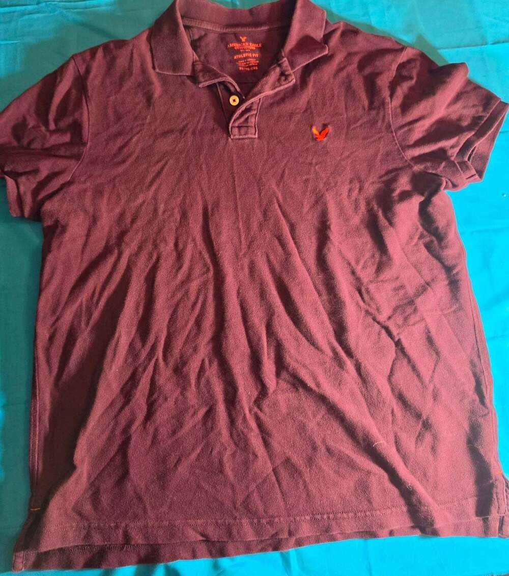 American Eagle Outfitters Athletic Fit Burgundy Polo Shirt Size XL